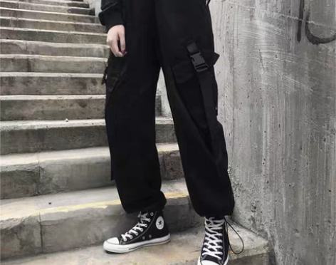 转卖春秋韩版ins港风复古美式工装裤运动休...