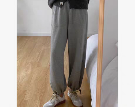 转卖米花家 灰色运动裤女2021款韩ins...