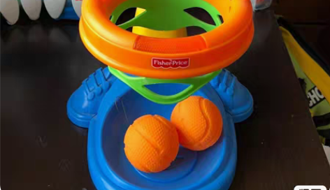 费雪儿童投篮玩具，丢个球，可升降，有音乐，...