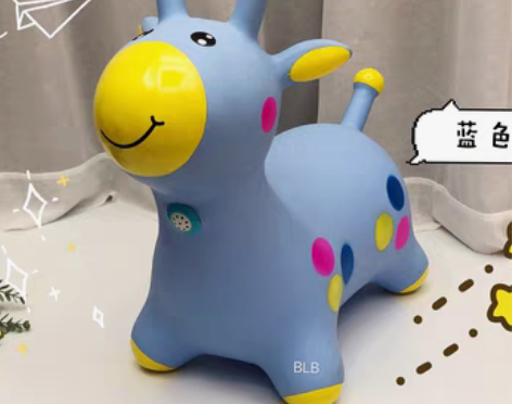 转卖哈哈球小鹿叮当宝宝坐骑儿童充气玩具骑马...