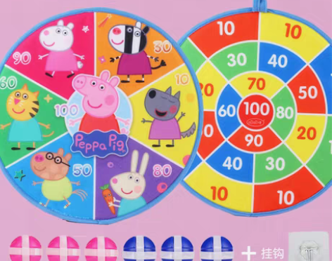 转卖小猪佩奇儿童飞镖盘靶粘粘球室内投掷亲子...