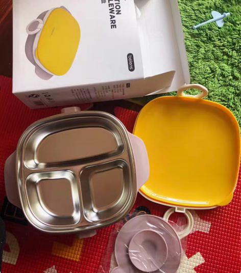 包邮【48.9元包邮】贝恩施儿童保温餐盘婴...