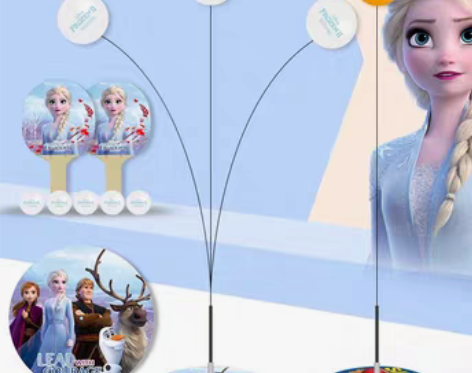 转卖儿童乒乓球训练器冰雪奇缘学生室内玩具拍...