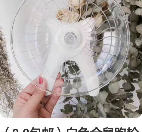 (9.9包邮)白色仓鼠跑轮带支架白菜价飞碟...