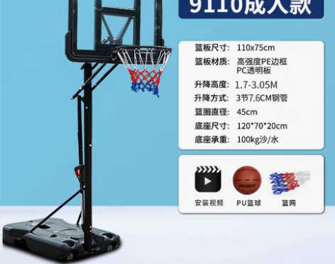 转卖成人篮球架标准扣篮篮球框室外家用户外儿...