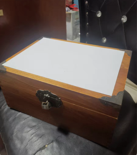 木盒子复古带锁收纳盒 实木质桌面收纳盒 杂...