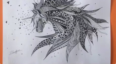 线描画油画装饰画代画《天马》 感兴趣的话点...