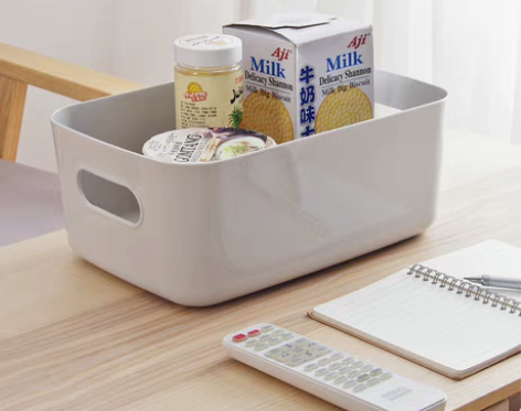 包邮杂物收纳筐学生桌面零食储物盒塑料化妆品...