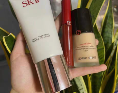 包邮Sk洗面奶+高质量红管唇釉+红标权利粉...