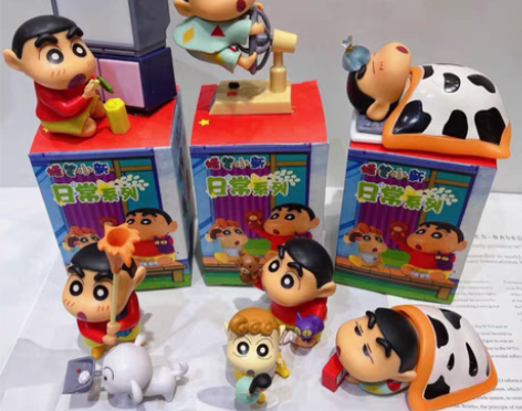 包邮国版蜡笔小新手办盲盒卡通动漫手办盲盒公...