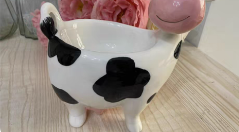 包邮奶牛造型陶瓷摆件家居装饰可爱卡通装饰品...