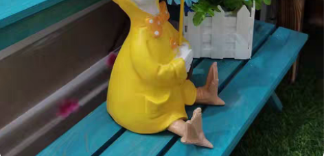 新美式乡村树脂卡通鸭子摆件庭院花园仿真动物...