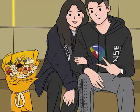 包邮手绘头像定制ins风漫画人物真人照片转...