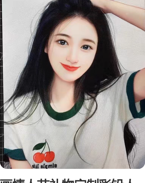 画情人节礼物定制彩铅人像手绘定制 送女朋友...