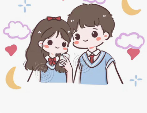 包邮【拍一赠一～】简笔画头像定制情侣手绘头...