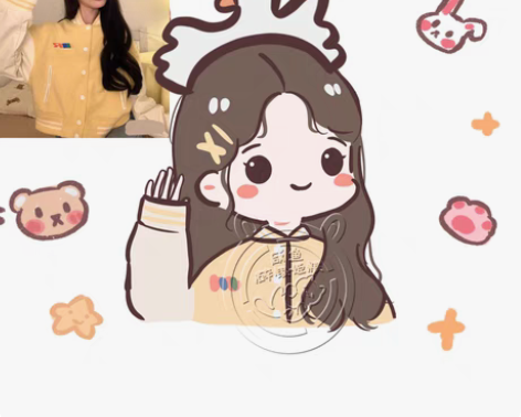 包邮【拍一赠一～当天出图～】简笔画头像定制...