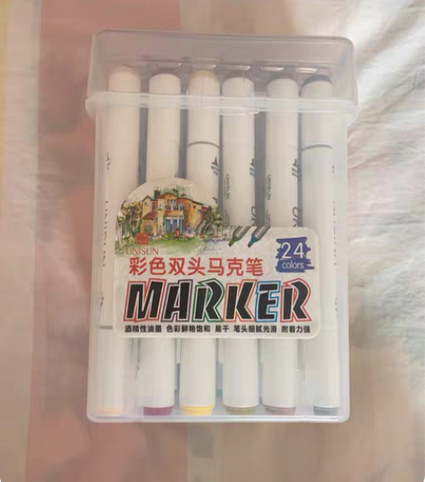 彩色双头马克笔全新 另外的笔自己用了一半 ...