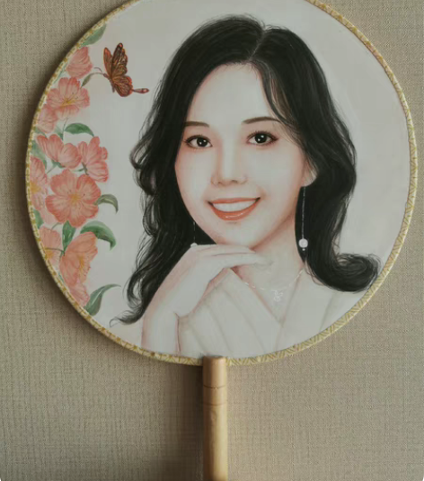 约画啦,水彩手绘定制 可画团扇,各种尺寸水...