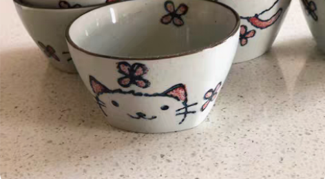 包邮手绘猫咪个性 米饭碗家用实用耐用陶瓷碗...