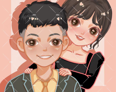 包邮鸭鸭风Q版手绘头像画卡通真人照片宠物漫...