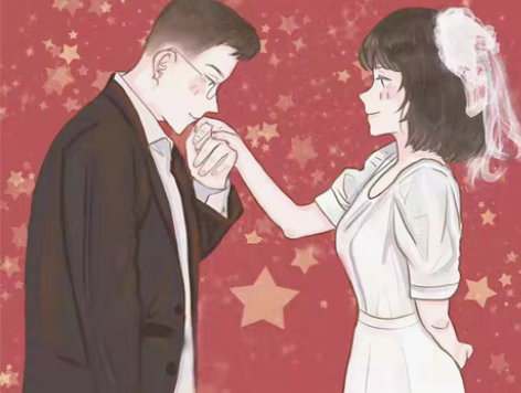 包邮手绘头像婚礼Q版真人ins风定制漫画结...