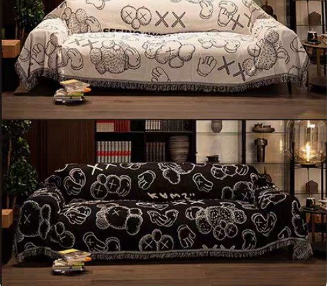 包邮芝麻街北欧四季休闲毯民宿装饰盖毯午休小...