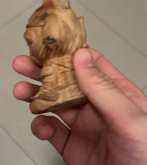 摆件 手把件纯正太行崖柏小悟空 把件 手把...