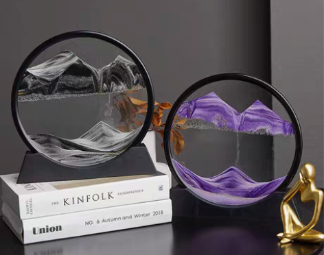 包邮3D流沙画摆件解压沙漏桌面装饰品摆件男...