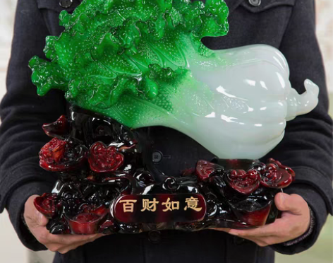 转卖【双品节】玉白菜家里摆件艺术品家居用品...