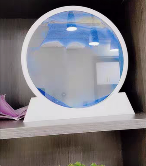 包邮简约3D山水流沙画摆件客厅工艺品玻璃艺...