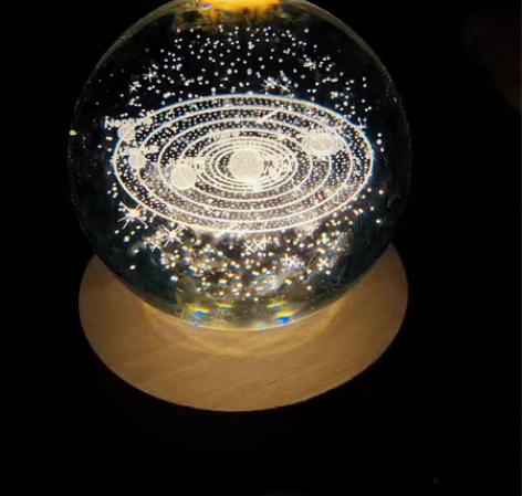 包邮宇宙水晶球 卧室创意小夜灯 桌面发光摆...