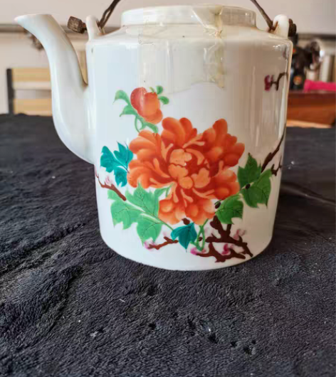 包邮醴陵瓷釉下五彩花卉提梁壶，全美品，喜欢...