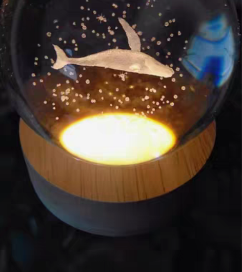 包邮四叶草水晶球发光小夜灯生日礼物送女生男...