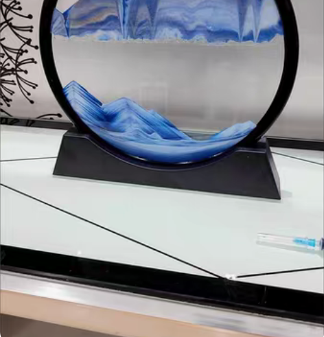 包邮流沙山水画，沙漏摆件 流沙 山水画，横...