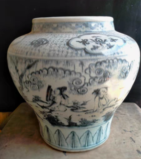 包邮青花人物罐子 感兴趣的话点“我想要”和...