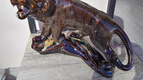 磁州窑窑变瓷虎摆件七八十年代磁州窑精品虎，...