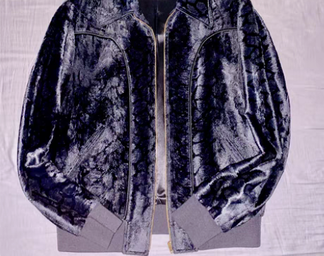 包邮Saint Laurent黑色天鹅绒豹...