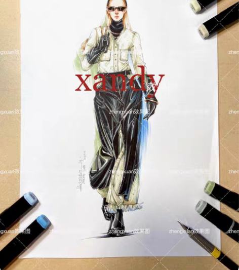 手绘头像 / 个人时尚插画 定制 手绘头像...