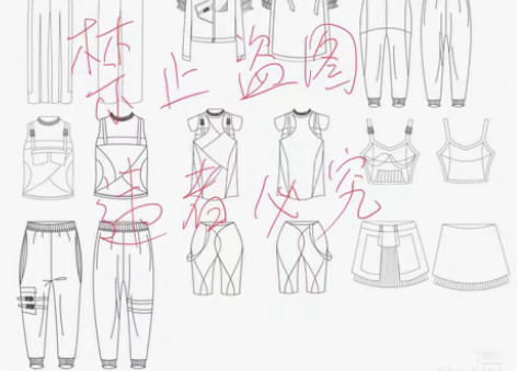 包邮#设计手稿#服装设计 服装款式图手绘服...