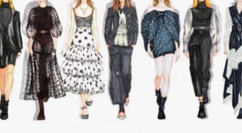 手绘考研定稿 服装设计专业手绘效果图  线...