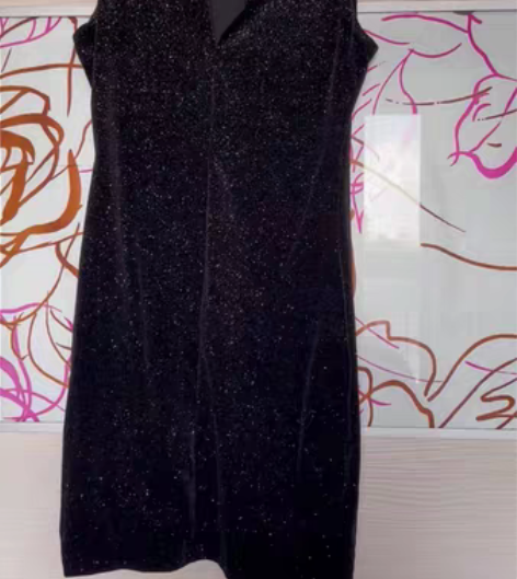 立领小黑裙宴会V领无袖短款礼服年会生日pa...