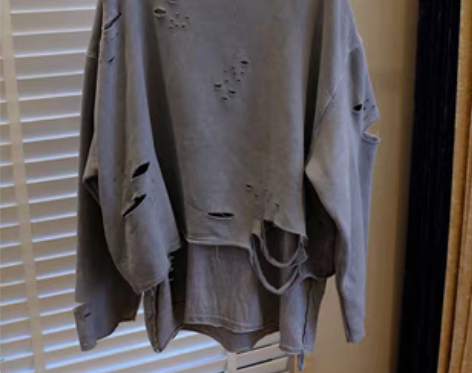 转卖现货秒发韩国东大门2022秋冬新款破洞...