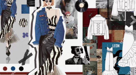 包邮服装设计girl -power 款式图...