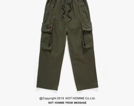 转卖NOTHOMME日系潮牌深军绿棉麻工装...