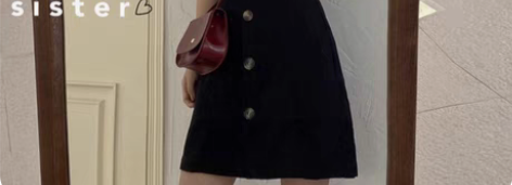 新款法式复古森系显瘦收腰方领短袖连衣裙子女...