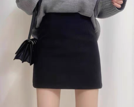转卖毛呢半身裙高腰短裙秋款女装2022新款...