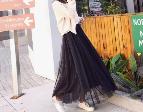 转卖网纱裙半身裙长裙超仙女裙子a字裙高腰中...