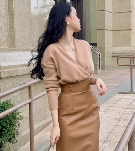 转卖章蜜糖 版型巨好 高腰显瘦女神款气质开...