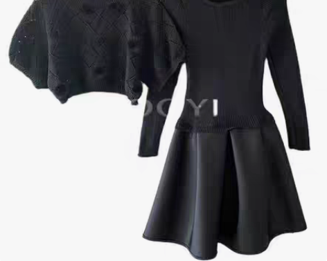 包邮ZOOYI小香风蝙蝠袖复古毛衣中长款收...