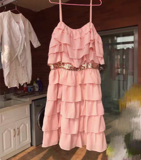 专柜品牌可路莎Cr.lu显瘦百褶蛋糕裙 上...